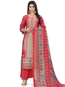 Stylee LIFESTYLE Floral Printed Pure Silk Unstitched Dress Material