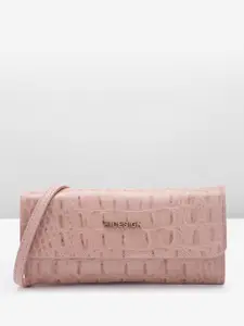 Hidesign Women Croc-Textured Leather Zip Around Wallet