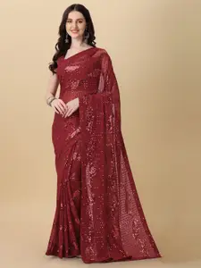 Amrutam Fab Embellished Sequinned Pure Georgette Saree