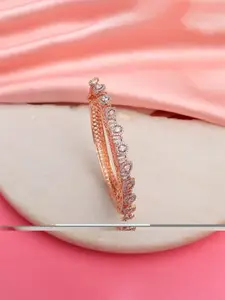 Mirana American Diamond Rose Gold-Plated Bangle-Style Bracelet