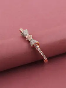 Mirana American Diamond Rose Gold-Plated Bangle-Style Bracelet