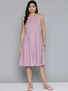 Jompers Floral Embroidered A-Line Dress