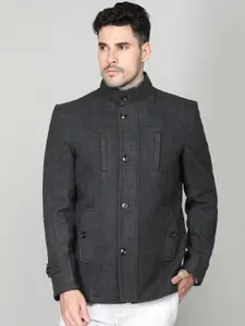 CHKOKKO Woollen Tweed Pea Coat