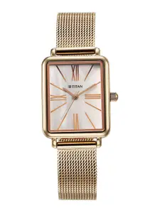 Titan Women Water Resistance Stainless Steel Analogue Watch 95181WM01