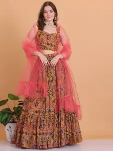 Ethnovog Printed Ready to Wear Lehenga & Blouse With Dupatta