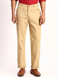 ColorPlus Men Mid Rise Plain Tailored Fit Regular Trousers