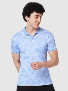 ColorPlus Floral Printed Polo Collar Cotton T-shirt