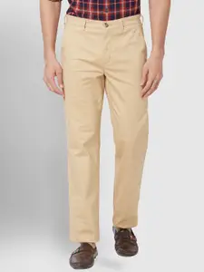 ColorPlus Men Mid Rise Tailored Fit Plain Regular Trousers