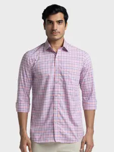 ColorPlus Tailored Fit Grid Tattersall Checked Cotton Casual Shirt
