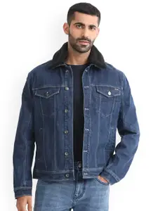 RARE RABBIT Men Rubik Tailored Fit Denim Jacket