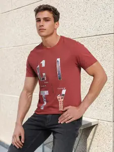 Lee Typography Printed Slim Fit Casual Cotton T-shirt