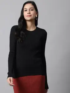 NoBarr Ribbed Knitted Wool Pullover