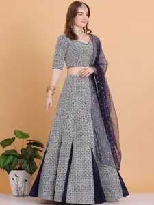 Ethnovog Embroidered Sequinned Ready to Wear Lehenga & Blouse With Dupatta