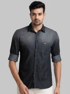 Parx Slim Fit Faded Opaque Cotton Casual Shirt