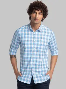 Parx Slim Fit Checked Cotton Casual Shirt