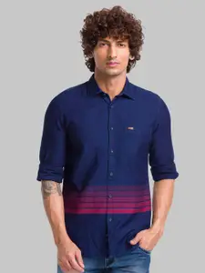 Parx Slim Fit Horizontal Striped Cotton Casual Shirt