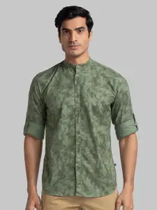 Parx Slim Fit Opaque Printed Band Collar Casual Shirt