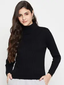 Cantabil Turtle Neck Ribbed Acrylic Pullover Sweater
