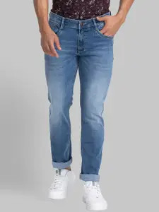 Parx Men Slim Fit Low-Rise Clean Look Low Distress Light Fade Jeans
