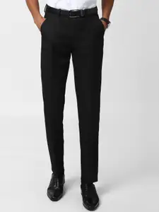 Peter England Men Black Slim Fit Formal Trousers