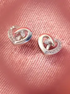 Zarkan Sterling Silver American Diamond Contemporary Studs Earrings