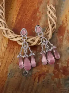 Mirana Rhodium Plated Contemporary Drop Earrings