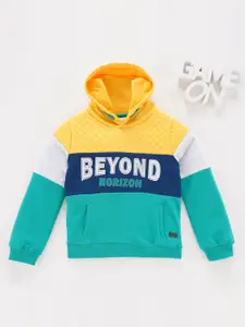 Ed-a-Mamma Boys Colourblocked Hooded Cotton Sweatshirt