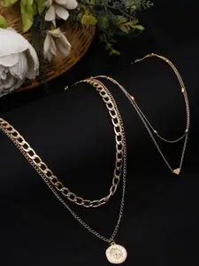 DressBerry Set Of 2 Gold-Plated Layered Necklace