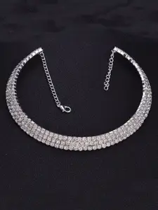 DressBerry Silver Plated Choker Necklace
