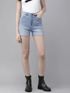 Roadster Women Skinny Fit High-Rise Denim Shorts