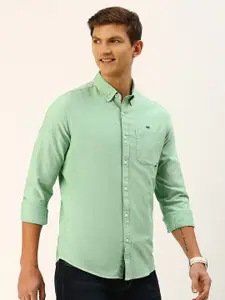 Thomas Scott Cotton Button-Down Collar Twill Classic Slim Fit Opaque Casual Shirt