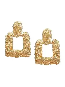 KRYSTALZ Gold Plated Geometric Drop Earrings
