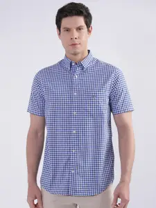 GANT Button-Down Collar Micro Checks Cotton Casual Shirt