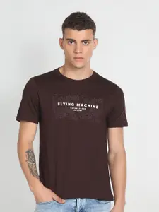 Flying Machine Typography Printed Round Neck T-shirt