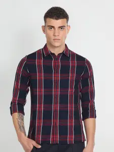 Flying Machine Men Slim Fit Tartan Checked Pure Cotton Casual Shirt