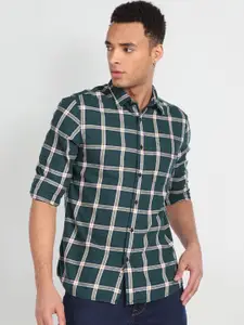 Flying Machine Slim Fit Tartan Checked Opaque Cotton Casual Shirt