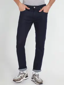 Flying Machine Men Blue Tapered Fit Low Distress Mid-Rise Cotton Jeans