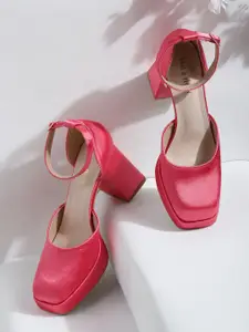 Flat n Heels Square Toe Platform Heel Pumps