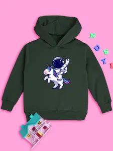 NUSYL Girls Graphic Printed Hooded Pullover Sweatshirt