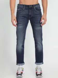 Flying Machine Men Tapered Fit Mid-Rise Clean Look Heavy Fade Stretchable Jeans