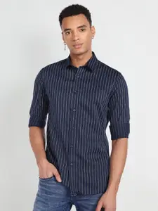 Flying Machine Slim Fit Striped Opaque Cotton Casual Shirt