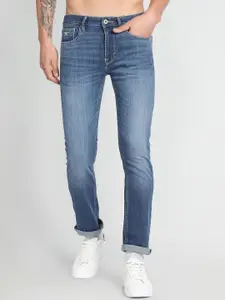 Flying Machine Men Tapered Fit Mid-Rise Light Fade Cotton Stretchable Jeans