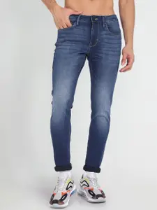 Flying Machine Men Super Skinny Fit Mid-Rise Heavy Fade Clean Look Stretchable Jeans