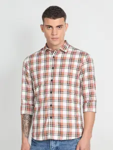 Flying Machine Men Slim Fit Tartan Checked Casual Shirt