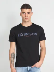Flying Machine Typography Printed Pure Cotton T-shirt