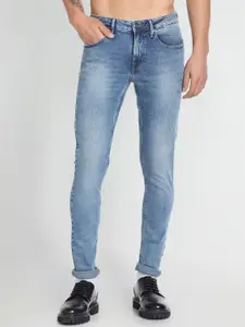 Flying Machine Men Low-Rise Clean Look Heavy Fade Whiskers Skinny Fit Stretchable Jeans