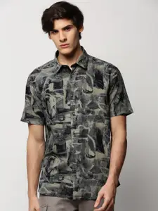 SHOWOFF Premium Slim Fit Abstract Printed Cotton Casual Shirt
