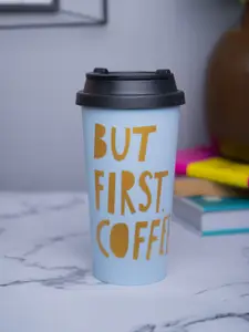 MARKET99 Blue & Mustard-Yellow Printed Water Bottle 400ml