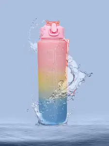 MARKET99 Pink & Blue Colourblocked Water Bottle 1 L