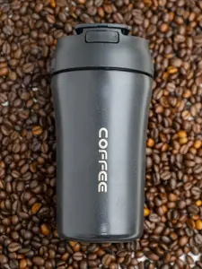 MARKET99 Black Typography Printed Stainless Steel Sipper Water Bottle 400 ml